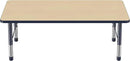Factory Direct Partners FDP Rectangle Activity School and Classroom Kids Table (36 x 60 inch), Toddler Leg, Adjustable Height 15-24 inches - Maple Top and Navy Edge by CozyNest Decor