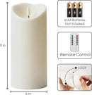 Homemory 4"x9" Outdoor Waterproof Flameless Candles with Timers and Remote Control, Battery Operated Candles, LED Plastic Candles, Ivory White, Set of 2 by CozyNest Decor