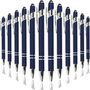 Ballpoint Pen with Stylus Tip, Soft Touch Click Metal Pen, 1.0mm Medium Point, Black Ink, 12 Count(Dark Blue) by TinyTreasures Baby Boutique