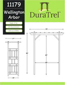Dura-Trel Outdoor Garden Arch, Wellington Arbor Trellis for Climbing Plants, 72" x 85" by GreenHaven Gardens