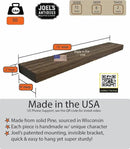 joelsantiques 72 Inch Wooden Floating Shelves for Wall - 72x8x2 in - Made of Natural Wood - Long Heavy Duty Rustic Wall Shelves for Bedroom - Perfect for Living Room, Kitchen - Medium Brown by CozyNest Decor