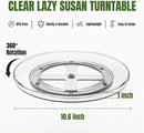URALFA Lazy Susan Organizer for Cabinet 2 Pack, 10.6" Clear Lazy Susan Turntable Rotating Organizer, Plastic Organization and Storage Spinning Spice Rack for Kitchen, Bathroom, Pantry, Fridge, Table by CozyNest Decor