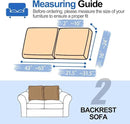 Large Backrest Cushion Covers Super Stretch Backrest Covers for 2 Cushion Couch Sofa, Couch Back Cushion Covers Featuring with Chenille Yarn (Softer Version, 2PC, Khaki) by CozyNest Decor