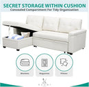 Naomi Home Laura Sectional Sofa White/Air Leather by CozyNest Decor