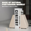 Book End, Natural Marble Bookend for Shelves, Non-Skid Bookends for Heavy Books, Heavy Duty Book Stopper for CDs and Oversized Books, Luxury Book Shelf Holder, Moleanos Beige by CozyNest Decor