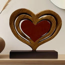 Decozen Gifts for Mom - Wooden Heart Sculpture - Mother's Day Birthday Gifts, Home, Office, Living Room, Shelf, Fireplace, Farmhouse, Tabletop, Boho and Mantle Decor - Mothers Day Decorations by CozyNest Decor