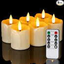 Homemory 2" x 2" Timer Remote Control Flickering Flameless Votive Candles, Realistic Battery Operated, 6Pack 3D Wick Electric Fake for Christmas, Wedding, Home Decorations by GreenHaven Gardens