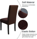 JQinHome Dining Room Chair Covers Set of 8, High Stretch Chair Slipcover Removable Washable Chair Seat Protector Cover for Home Party Hotel Wedding Ceremony (Coffee) by CozyNest Decor