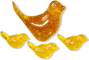 Crystal Bird Figurines, Resin Animal Statues, Miniature Decorative Gravel Birds, Home Decor (4PCS-Citrine) by CozyNest Decor