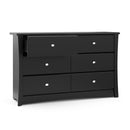 Storkcraft Crescent 6 Drawer Bedroom Dresser (Black) – GREENGUARD Gold Certified, Nursery Dresser for Kids Bedroom by TinyTreasures Baby Boutique