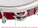 ENNBOM Tambourine Adjustable Tone Hand Drum Double Row Metal Jingles Hand Bell Performance Level Handheld Percussion (Red) by TinyTreasures Baby Boutique
