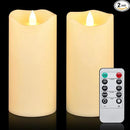 Aignis Indoor Flameless LED Candles Battery Operated with Remote Timer and Wax-Like Shell for Home/Wedding/Holiday Decor, Set of 2(D 2.95" x H 6") by CozyNest Decor