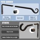 FEED GARDEN 15 Inch 2 Pack Hand-Forged Hanging Plant Bracket Heavy Duty Metal Plant Hangers for Outdoor Hanging Bird Feeders Lanterns Wind Chimes Black by GreenHaven Gardens