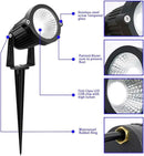 Pack of 2, Outdoor LED Landscape Lights Waterproof Spotlight with Spike Stand and Plug for Driveway, Outdoor Lawn Lighting, Flood Garden, Yard (6W Plug RGB) by GreenHaven Gardens