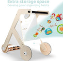 Beright Wooden Baby Walker with Roller, Push and Pull Learning Activity Walker, Multi-Functional Kids’ Activity Toy, Multiple Activities Center, Develops Motor Skills & Stimulates Creativity, Natural by TinyTreasures Baby Boutique