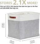 DECOMOMO Storage Baskets | Large Storage Bins 54.5L Fabric Baskets for Organizing Laundry Nursery Toys Cloth Linen Closet Organizers with Handles (Grey and White, XXXL - Jumbo/3P - 17" x 13" x 15") by CozyNest Decor