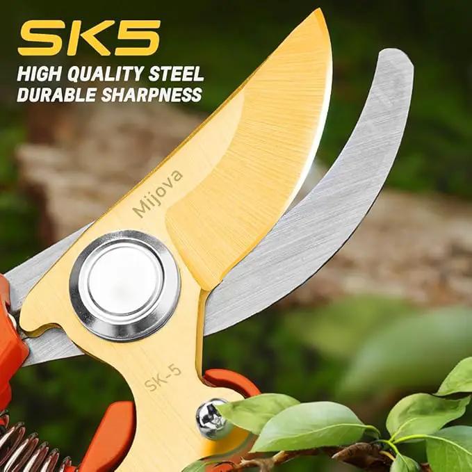 Garden Pruners, Heavy Duty Garden Clippers,Pruning Shears with Adjustable Thumb Lock,Hand Gardening Tools Pruners,Stainless Steel Sharp Gardening Scissors (MJ003), photo 2 of 7