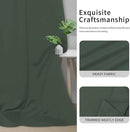 Easy-Going Blackout Curtains for Bedroom, Solid Thermal Insulated Grommet and Noise Reduction Window Drapes, Room Darkening Curtains for Living Room, 2 Panels(42x72 in, Greyish Green) by CozyNest Decor