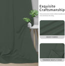 Easy-Going Blackout Curtains for Bedroom, Solid Thermal Insulated Grommet and Noise Reduction Window Drapes, Room Darkening Curtains for Living Room, 2 Panels(42x63 in, Greyish Green)