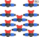 10Pack 1/2 Inch Drip Irrigation Shut-Off Valve Universal Drip Irrigation Tubing Coupling Valve Drip Connector Fitting Compatible with 16 to 17 mm Drip Tape Tubing Sprinkler System (Blue Red) by GreenHaven Gardens