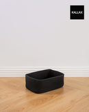 KALLAX Small Woven Basket, 12 x 8 x 4.5 Inches, Storage Basket for Organizing, Cute Small Rope Shelf Closet Cube Storage Bins Baskets for Shelves, Dog Toy Gift Baskets Empty, 3 Packs, Black by TinyTreasures Baby Boutique