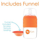 PopYum 5 oz Orange Anti-Colic Formula Making/Mixing/Dispenser Baby Bottles, 3-Pack with