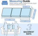 Large Backrest Cushion Covers Super Stretch Backrest Covers for 3 Cushion Couch Sofa, Couch Back Cushion Covers Featuring with Chenille Yarn (Softer Version, 3PC, Blue) by CozyNest Decor