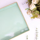 Spsyrine Green Decorative Serving Tray with Handles, Elegant Plastic Coffee Table Tray for Ottoman, Living Room, Home Decor 15.6" X 10.2" by CozyNest Decor