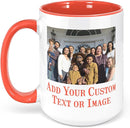 Personalized Coffee Mug, Custom Photo Text 15 Oz Ceramic Mug, Customized Picture Name Tea Cup, Unique Gift Idea, Taza Cafe Personalizadas Fotos, Cute Custom Gifts Mom Women Men, Mother's Day, Orange by TinyTreasures Baby Boutique
