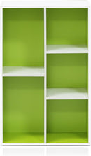 Furinno Luder Bookcase / Book / Storage , 5-Cube, White/Green by TinyTreasures Baby Boutique