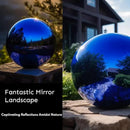 12 Inch Stainless Steel Gazing Globe,v2croft Hollow Ball Mirrored Surface Polished Shiny Sphere,Garden Stainless Steel Gazing Ball for Outdoor Lawn Pond Yard Ornament(Blue) by GreenHaven Gardens