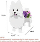 White Pomeranian Dog Planter Plant Pots,Cute Garden Dog Flower Planter,Dog Planters Birthday Gifts for Women,Office,Indoor/Outdoor Decor（9.45 * 6.65 * 12.13in） by GreenHaven Gardens