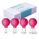 4 Size Facial Cupping Therapy Set Glass, Eye Face Vacuum Massage Anti Cellulite Cup - Silicone, for Beauty Body Cup Lymphatic Fascia Massager (Gift Box Packaging-red) by CozyNest Decor