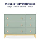 Delta Children babyGap Legacy 6 Drawer Dresser with Leather Pulls and Interlocking Drawers Greenguard Gold Certified, Sage Green w/Natural by TinyTreasures Baby Boutique
