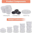 VECELO 5 Tier Vertical Garden Planter, Self Watering Stackable Planters with Wheels for Strawberries, Herbs, Flowers, Vegetables, White by CozyNest Decor