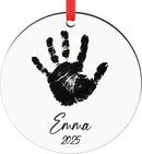 Baby Hand and Footprint Ornament - Baby's Frist Christmas Ornament with Photo, Name, Date - Personalized Baby Gift, Newborn Keepsake, New Mom Gifts by TinyTreasures Baby Boutique