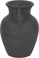 Sagebrook Home Black Boho Terracotta Vase - Amphora-Style Decorative Flower Holder for Home, Office & Living Room - 9" Black by GreenHaven Gardens