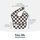 Tiny Twinkle Mess-Proof Baby Bib - Waterproof Bib for Baby Boy or Girl - Machine Washable - Adjustable Closure - PVC, BPA, & Phthalate Free - Great for Travel - Baby Food Bibs (3 Pack, Checkers Boy) by TinyTreasures Baby Boutique