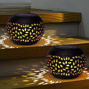 Solar Lantern Outdoor Table Light, 2 Pack Waterproof Decor, Hollow Out Retro Black Metal Patio Lights, Yard Porch Garden Balcony Indoor Desk Bedroom Tabletop Decorations by GreenHaven Gardens