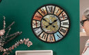 Unique Moving Gear Extra Large Wall Clock 21"-Battery Powered. Retro Industrial Steampunk Country Farmhouse Decor for Living Room, Kitchen,Bars, Restaurants, cafes, Offices(Black- 21") by CozyNest Decor