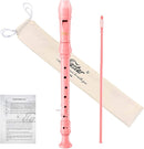 Eastar Soprano Recorder Instrument for Kids Beginners, German Fingering C Key with Cleaning Kit, Thumb Rest, Cotton Bag, Fingering Chart, ERS-21GP, Pink, School-Approved by TinyTreasures Baby Boutique