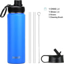 DRINCO Stainless Steel Water Bottle Spout Lid Vacuum Insulated Double Wall Water Bottle Wide Mouth (40oz 32oz 22oz 18oz 14oz) Leak Proof Keeps Cold or Hot (22 oz, 22oz Royal Blue) by CozyNest Decor