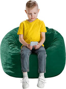 Bean Bag Chairs for Kids - Memory Foam Furniture BeanBag Chair - Kids/Teens Sofa with Soft Micro Fiber Cover - Round Fluffy Couch for Living Room Bedroom College Dorm - 2.5 ft, Green by CozyNest Decor