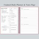 Daily Planner Undated - A5 To Do List Notebook Hourly Schedules, Spiral Appointment Planner for Women and Men, PVC Hardcover, Inner Pocket, Elastic Closure, 5.8" x 8.3", Pink by TinyTreasures Baby Boutique
