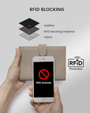 RFID Passport Holder Travel Wallet for Women, Leather Passport Cover Wallet with Card Holders SIM Slots,Zippered Coins Pocket and Cash Slot Slim Compact Travel Wallet (Eephant Grey) by TinyTreasures Baby Boutique