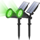 T-SUN Green Solar Spotlights, Green Solar Lights Outdoor, Auto-ON/Off 180°Angle Adjustable Solar Lights for Tree, Patio, Yard, Garden, Driveway, Pool Area (Green-2pack) by GreenHaven Gardens