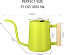 Watering Can Indoor Plants, 35oz Small Stainless Steel Metal Watering Can Modern Decorative Watering Pot with Long Spout for Indoor House Plant Bonsai Garden Flowers (Bright Green) by GreenHaven Gardens