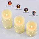 Flameless Flickering Candle, Pillar Candle,with Embedded String Lights,3 Pack LED Romantic Candle with Remote Control, Battery Operated Real Wax, Ideal for Wedding, Home decorand Holiday (Ivory) by GreenHaven Gardens