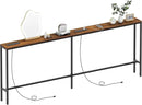 80.7'' Narrow Sofa Table with 2 Power Outlets (6 AC Outlets & 4 USB Ports), Thin Console Tables Narrow Long, Behind Couch Table Skinny for Entryway, Living Room, Hallway, Foyer, Rustic Brown by CozyNest Decor