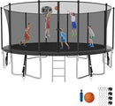 SKYUP Tranpoline 1500LBS 16 15 14 12 10 8 FT Tranpoline for 7-10 Kids and Adults, Windproof Outdoor Tranpoline with Enclosure Net, Basketball Hoop, Easy to Install & Last Long - ASTM Approved by TinyTreasures Baby Boutique